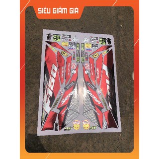 Tem rời Satria Fi đỏ đen Crom cao cấp