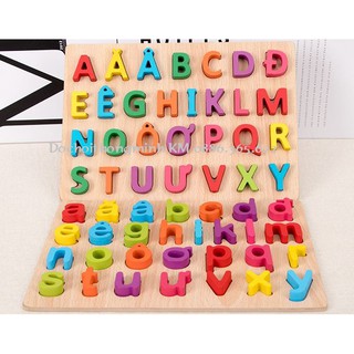 Combo 2 bảng chữ cái tiếng việt gỗ nổi 22,5cm x 30cm cho bé học