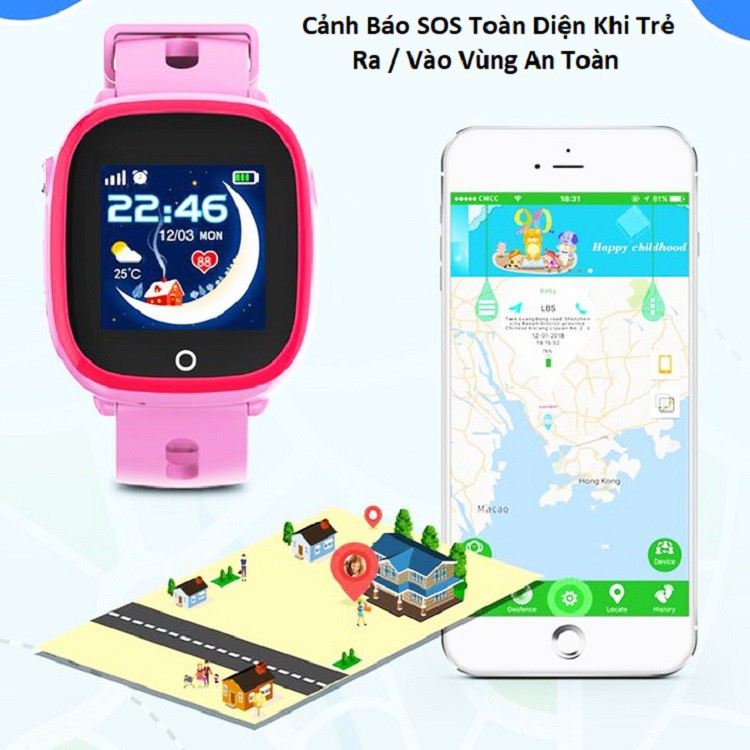 Đồng Hồ Lắp Sim Nghe Gọi 2 Chiều Định Vị Trẻ Em DF 31G Định Vị 3 Lớp GPS A-GPS LBS Chống Nước IP67