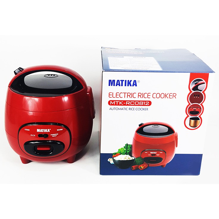 Nồi cơm điện mini 0.8L Matika MTK-RC0812 thích hợp cho gia đình nhỏ, sinh viên