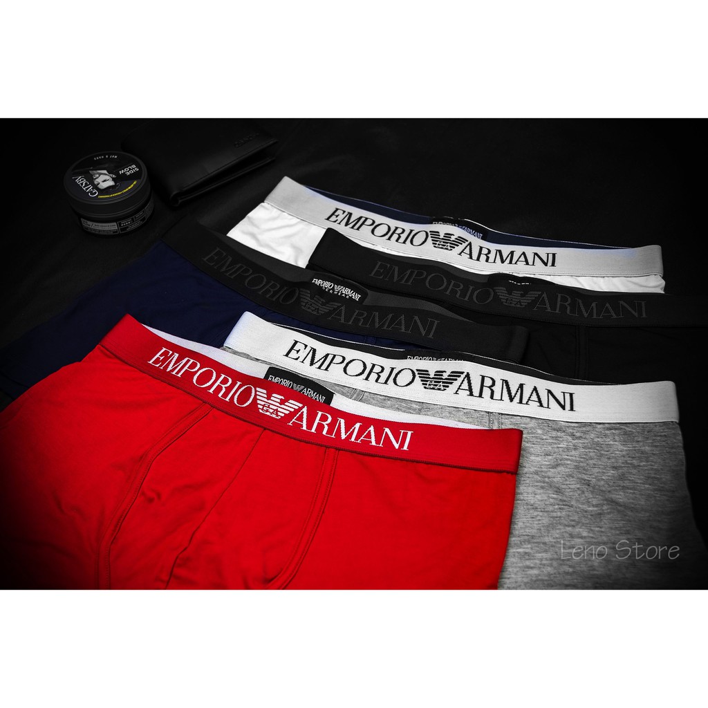 Quần lót nam boxer cotton EMPORIO - ARMANI thoáng máy , co giãn bốn chiều , ôm chọn vòng ba - đồ lót nam