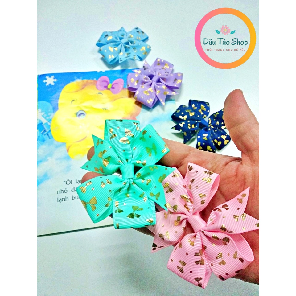 Kẹp nơ bằng vải dễ thương, xinh xắn cho bé gái