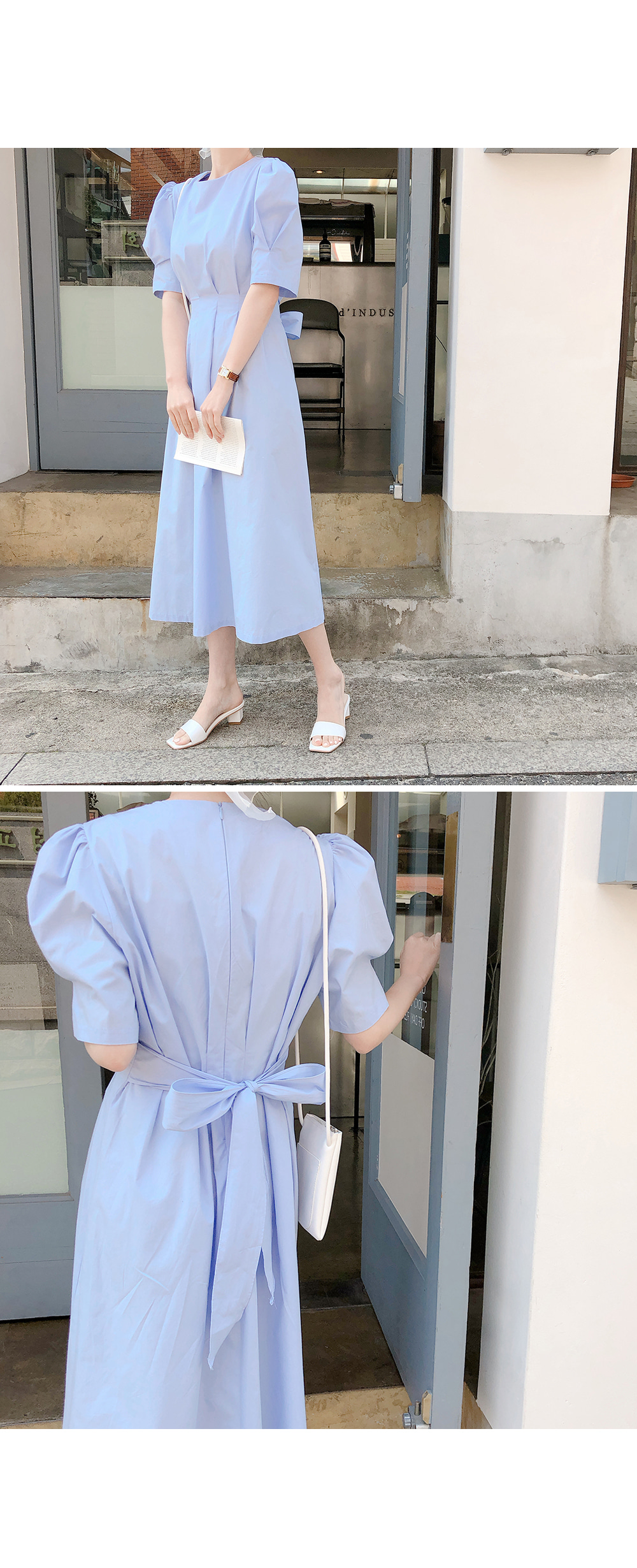 Đầm Thun Tay Ngắn Cổ Tròn Thắt Dây Eo Phong Cách Hàn Quốc 2021 | BigBuy360 - bigbuy360.vn