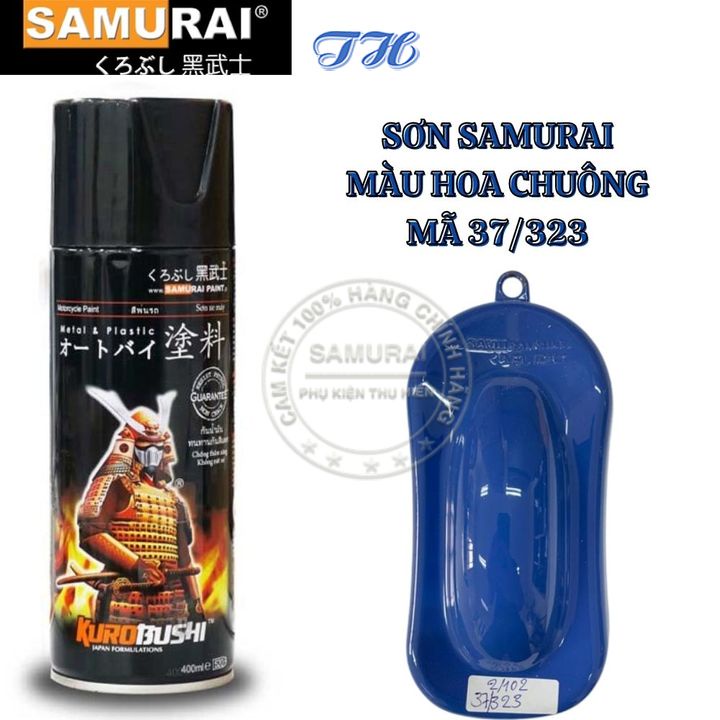 Sơn Xịt Samurai chuyên dùng cho xe máy màu hoa chuông 37/323 chống cháy, chống rạn nứt, vòi xịt chống chảy