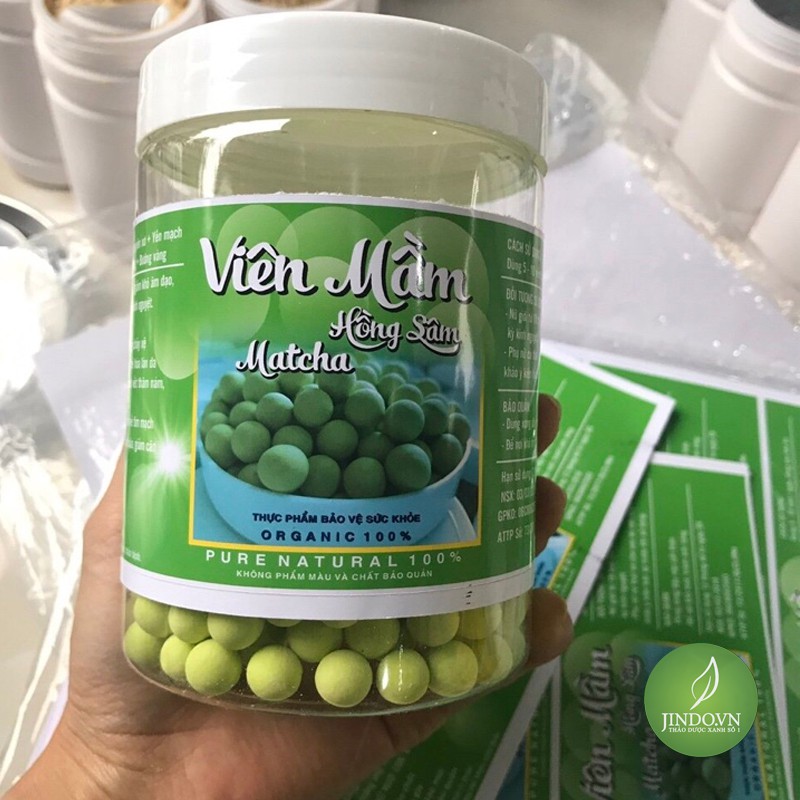 500gr viên mầm đậu nành hồng sâm matcha tăng vòng 1, đẹp da, tăng sinh lý nữ có giấy chứng nhận ATTP J937