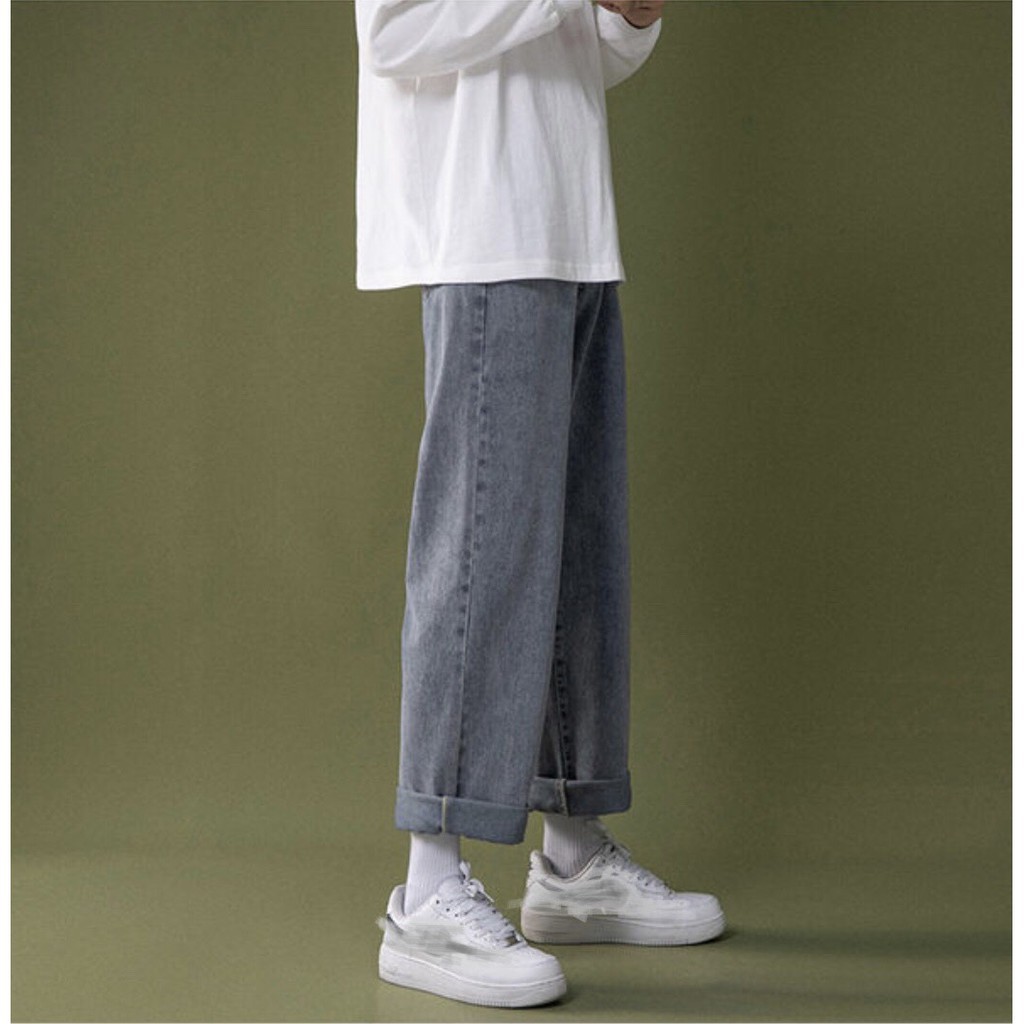 Quần jeans nam ống suông rộng, co giãn  phong cách hàn quốc thời trang S365 - BJE