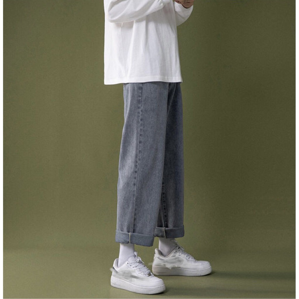 Quần jean Baggy, phom ống xuông, rộng nam, TR01 hottrend hàn quốc 2021 - BJE