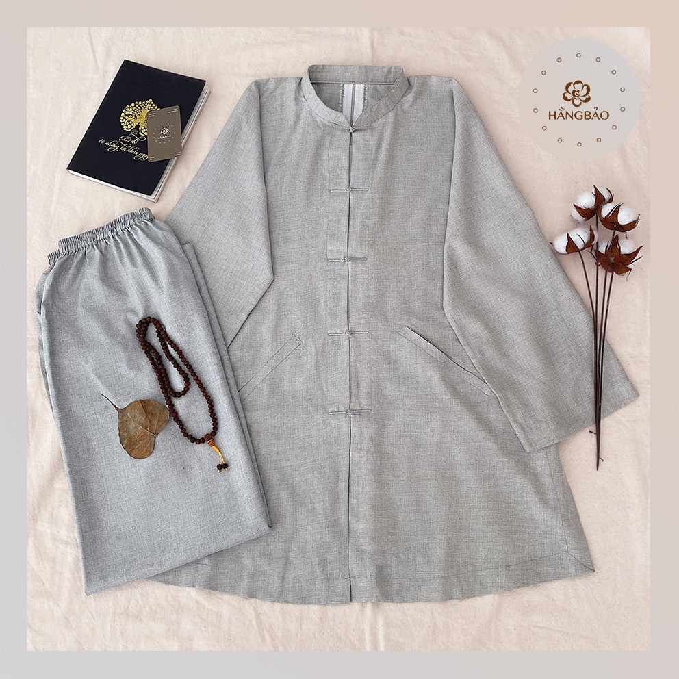 Pháp Phục Đi Chùa Trang Nghiêm - Bộ Áo La Hán Tăng / Đồ Quý Thầy - Linen Ấn Độ Cao Cấp