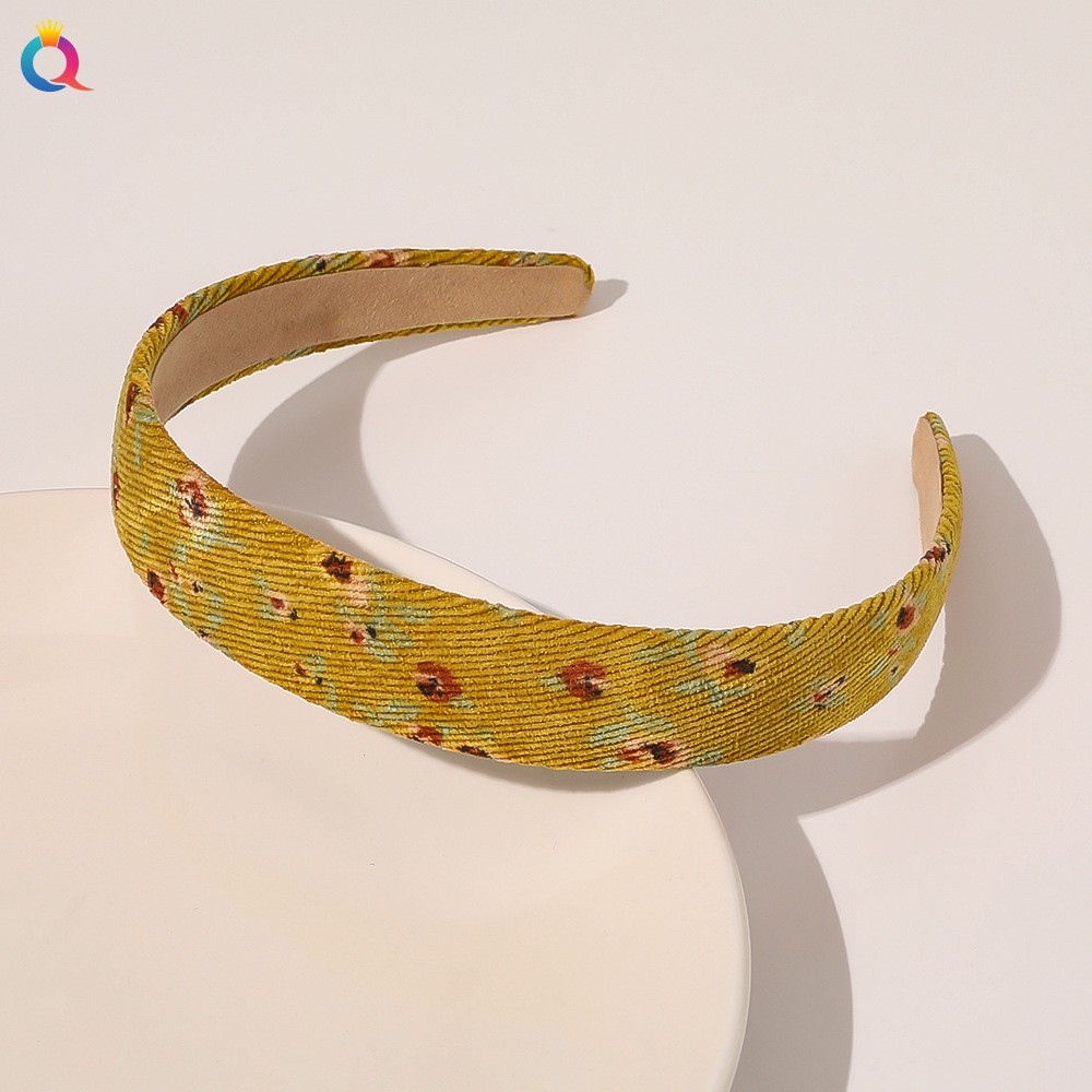 Cài tóc vải nhung kẻ phong cách vinatge đáng yêu cho nữ