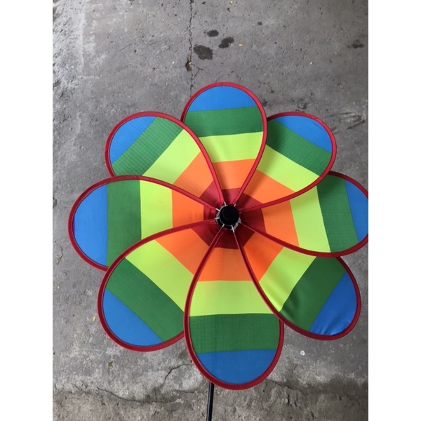 Chong chóng 5 màu 8 cánh, 50cm. mẫu y hình, tặng kèm keo 502 + chong chóng nhỏ cho bé