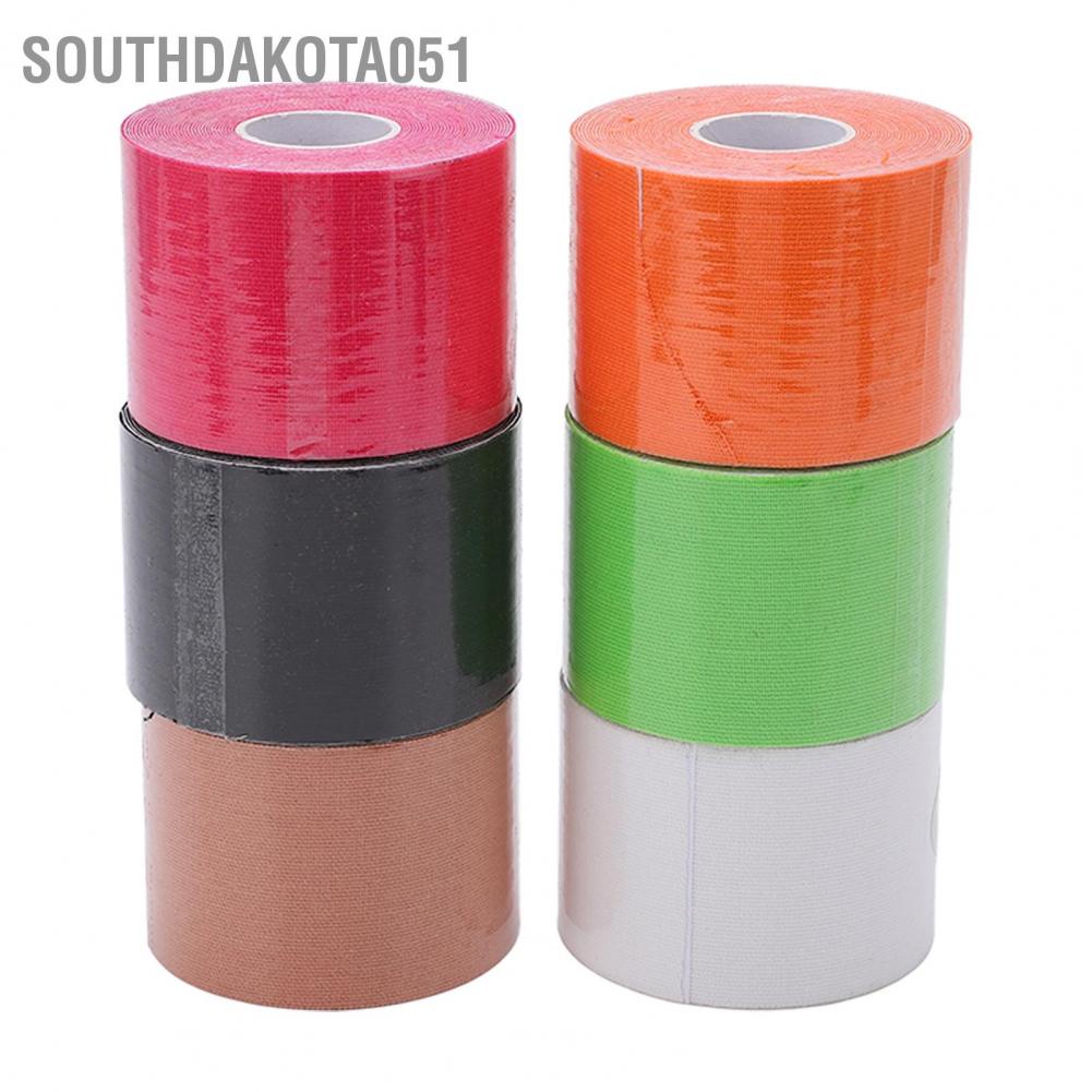 Southdakota051 6Pcs Sports Tape Muscle Non Woven Fabric Kinesiology 5cm Width 5m Length for Athletic