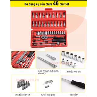 Bộ khẩu vặn ốc vít 46 món nhỏ gon
