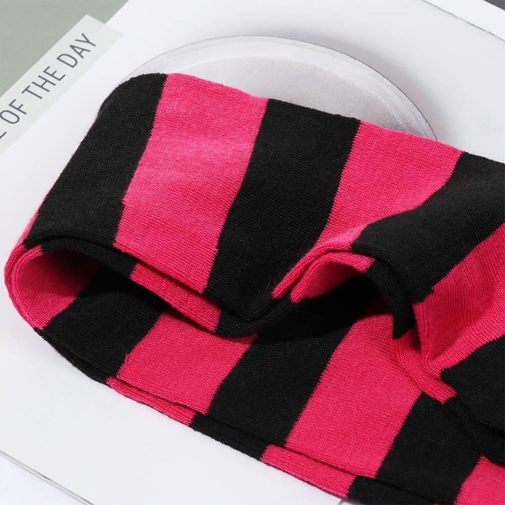Vớ Cotton Dệt Kim Cổ Cao Qua Đầu Gối Kẻ Sọc 12 Màu Ấm Áp Thời Trang Cho Nữ