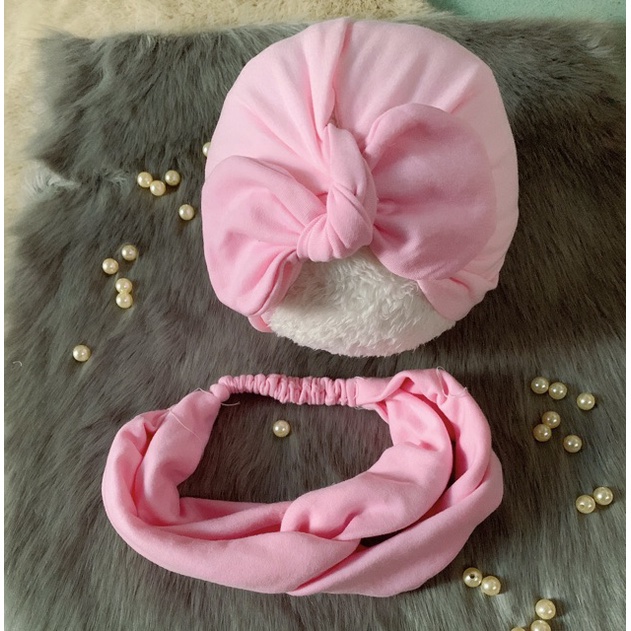 Set turban nơ cho mẹ và bé