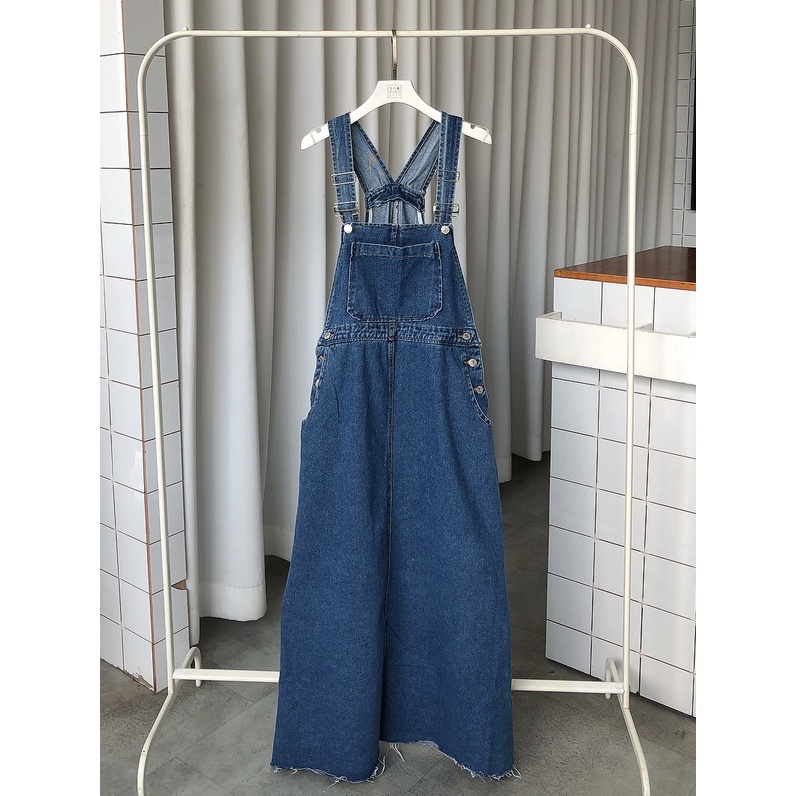 Váy yếm jean maxi lai thô - YV163