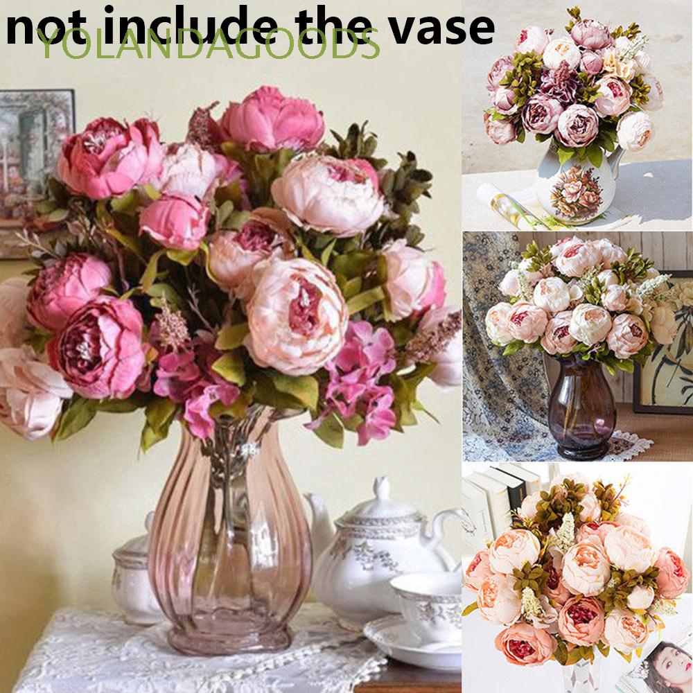 13 hoa mẫu đơn nhân tạo handmade trang trí tự làm