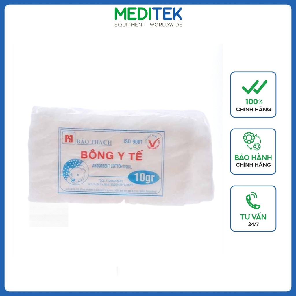 [CHÍNH HÃNG] Bông gói xuất xứ Việt Nam Bảo Thạch [1Gói/ 10g], làm sạch vết thương, thâm thuốc, sử dụng trong y tế