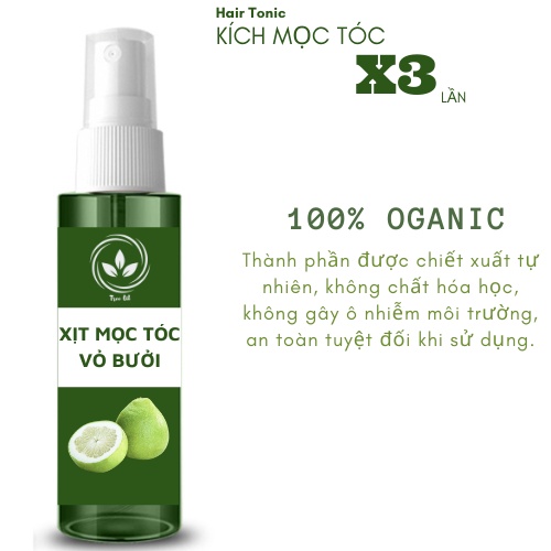 Xịt Mọc Tóc Vỏ Bưởi Hair Tonic Dung Tích 50ml, Kích Mọc Tóc Nhanh Gấp 3 Lần Sau 1 Tuần Sử Dụng