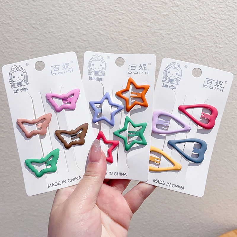 Kẹp Tóc Hình Ngôi Sao Trái Tim Màu Sắc Dễ Thương Thời Trang Mùa Hè Cho Bé Gái