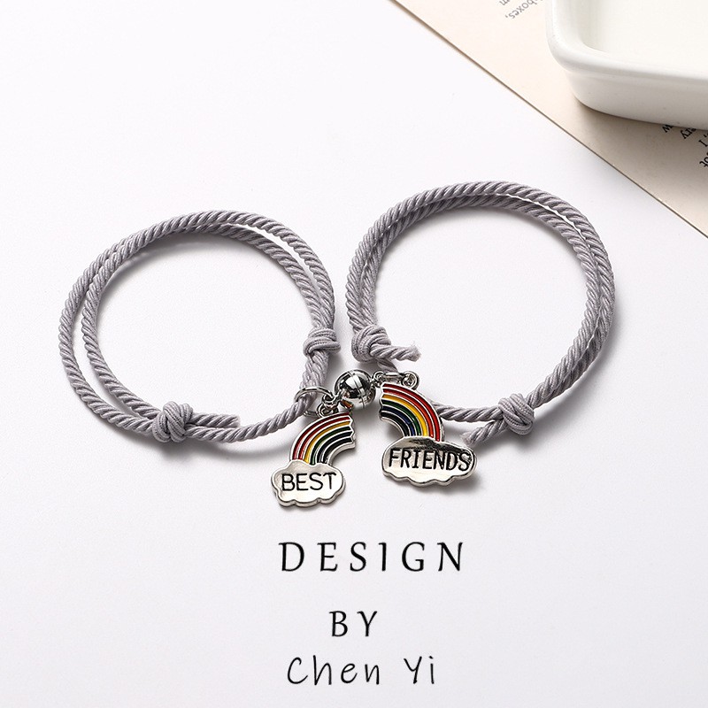 Set vòng đeo tay nam châm phi hành gia dây bện/ Vòng đôi có nam châm( 1 set gồm 2 vòng có thể điều chỉnh size) | BigBuy360 - bigbuy360.vn