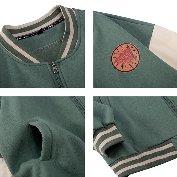 Áo khoác bóng chày dáng rộng phong cách đường phố hàng mới năm 2021