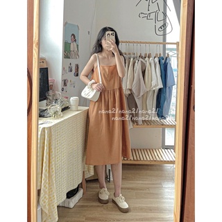 Váy hai dây thô đũi(dây váy điều chỉnh được)