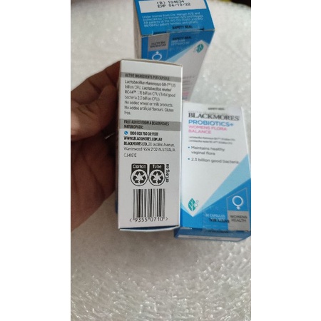 Men Vi Sinh phụ nữ probiotic for women flora 30Viên cân bằng lợi khuẩn - Blackmores Probiotics+ Womens Flora Balance