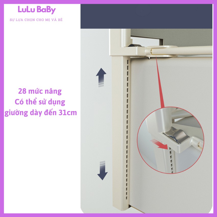 { Freeship } Thanh Chắn Giường BELLY BABY Cao Cấp Điều Chỉnh Độ Cao ( 1 Hộp 1 Thanh )