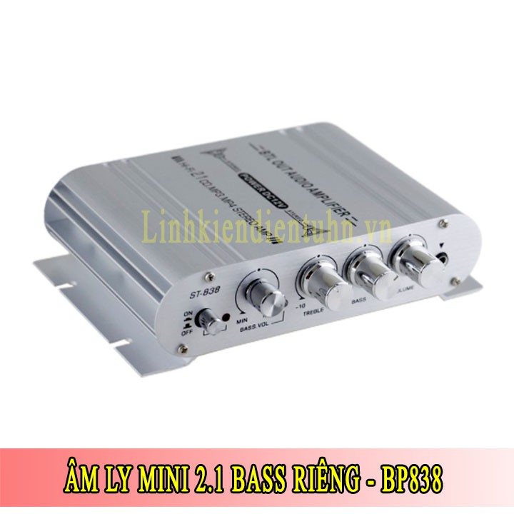 Amly mini BP-838 12v, bộ khuếch đại âm thanh