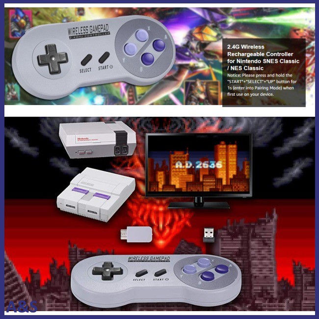 Wireless Controller for SNES Classic Edition/NES Classic Edition Gamepad with