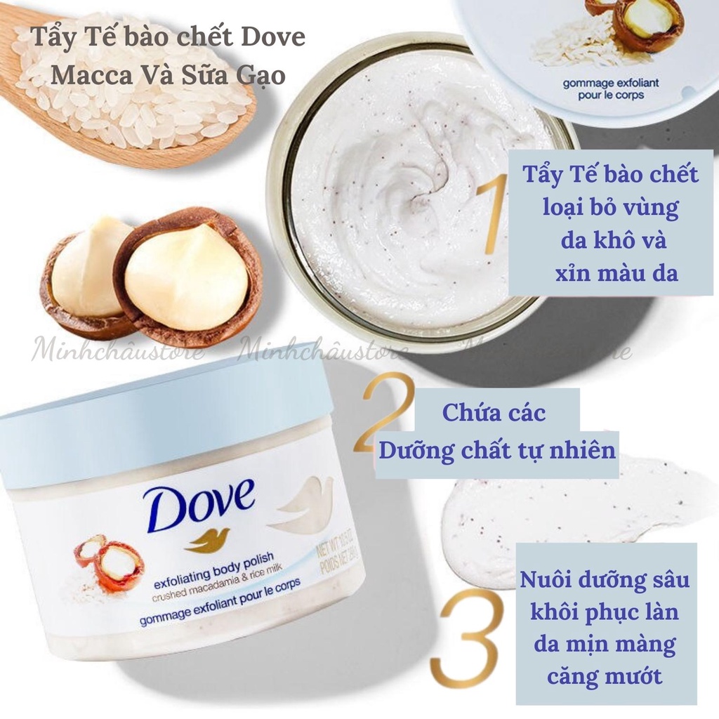 Dove Minhchaustore Tẩy Da Chết Dove Creme Dusch Peeling  225ml bản đức giúp làm sạch da chết  sần sùi nuôi dưỡng da