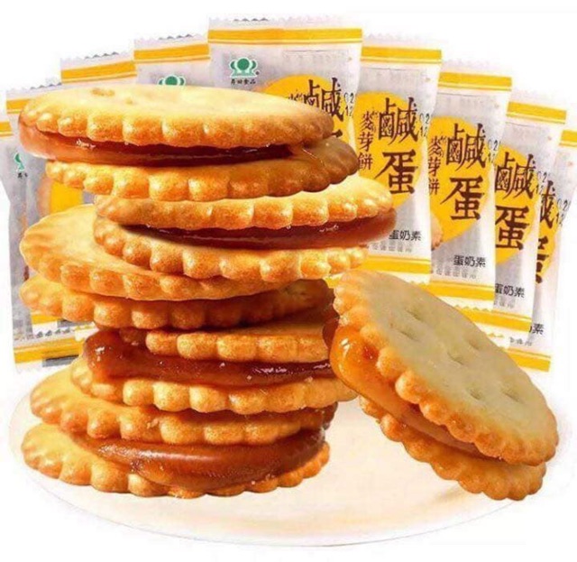 Bánh Quy Trứng Muối Đài Loan MIT Nhân Siêu Dẻo Gói Lớn 500 gram