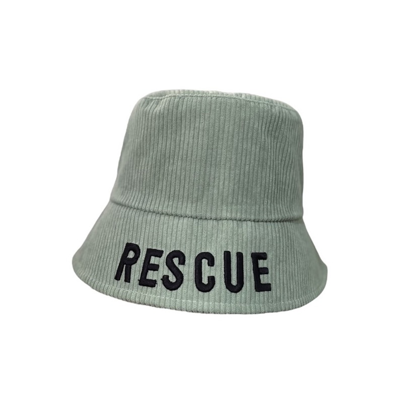 MŨ BUCKET NHUNG TĂM THÊU NỔI LOGO CHỮ RESCUE HOT HIT - BUCKET NAM/NŨ