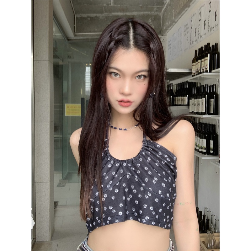 Set Áo Dây Họa Tiết Hoa + Áo Khoác Cardigan Dệt Kim Chống Nắng Cho Nữ