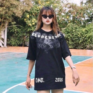 Áo phông tay lỡ in Hình bông hoa hồng trắng_Áo thun form rộng hình hot trend