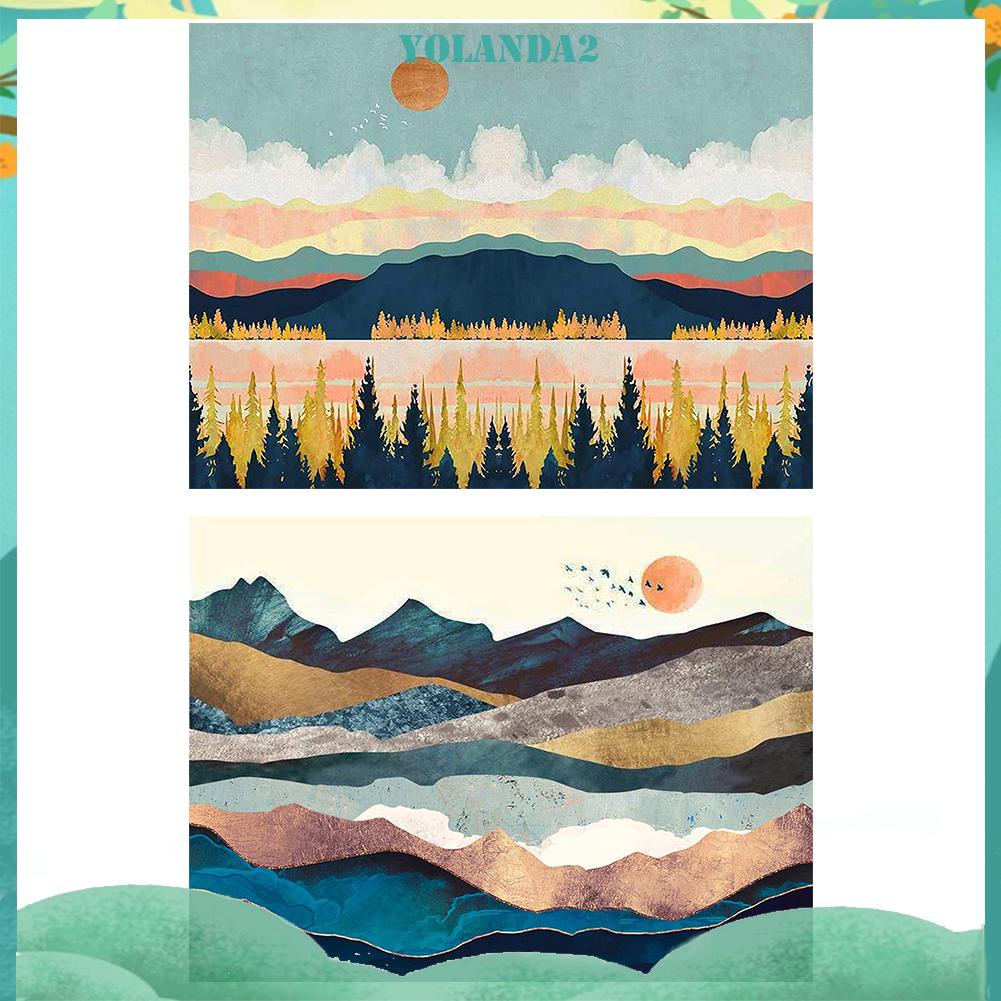 Toàn Bộ Tranh Thêu Chữ Thập Diy 11ct 40x50cm Hình Núi Hoàng Hôn