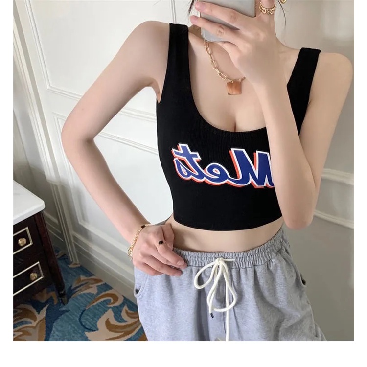 Áo yếm mini không tay gợi cảm / Đen / Trắng