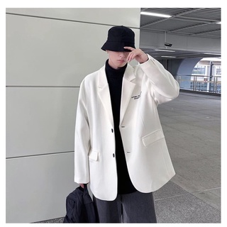 Áo Khoác Blazer Nam Nữ From Rộng Tay Dài,Phong Cách Hàn Quốc(V022)Thời Trang Unisex Basic Cổ Vest Màu Đen Trắng