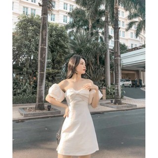 Đầm dự tiệc nơ ngực rớt vai đẹp sang trọng