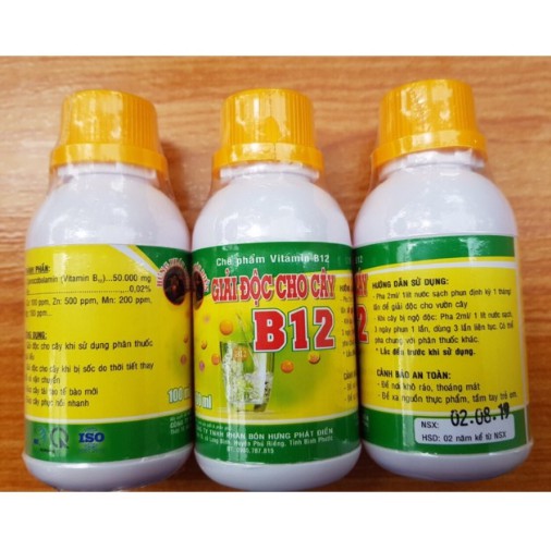 Vitamin B12 cho lan, cây cảnh 100ml Giải độc cây- Tái tạo tế bào mới