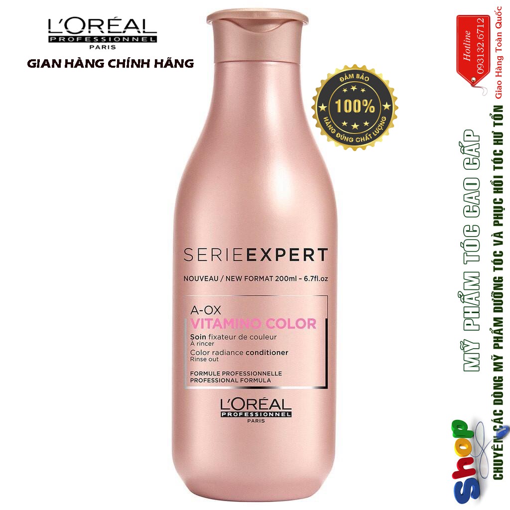 [L'oreal-chính hãng] Dầu xả dành cho tóc nhuộm A-OX Vitamino Colour L'oréal 200ml