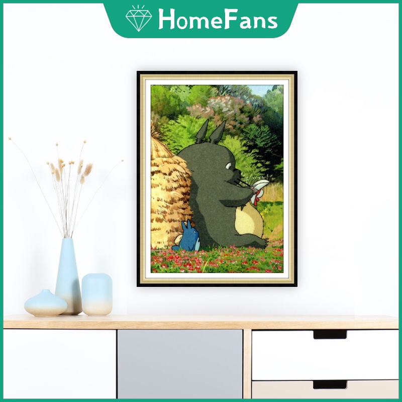 Bộ Tranh Đính Đá 5D Tự Làm Hình Totoro 30x40cm / 40x50cm