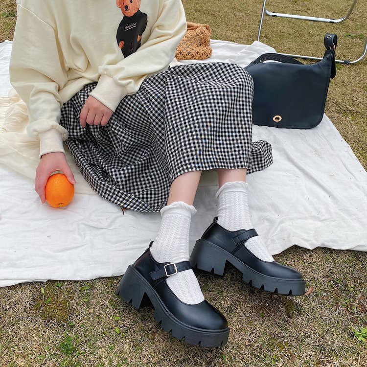 Hàn Quốc giày cao gót với đế giày dày | BigBuy360 - bigbuy360.vn