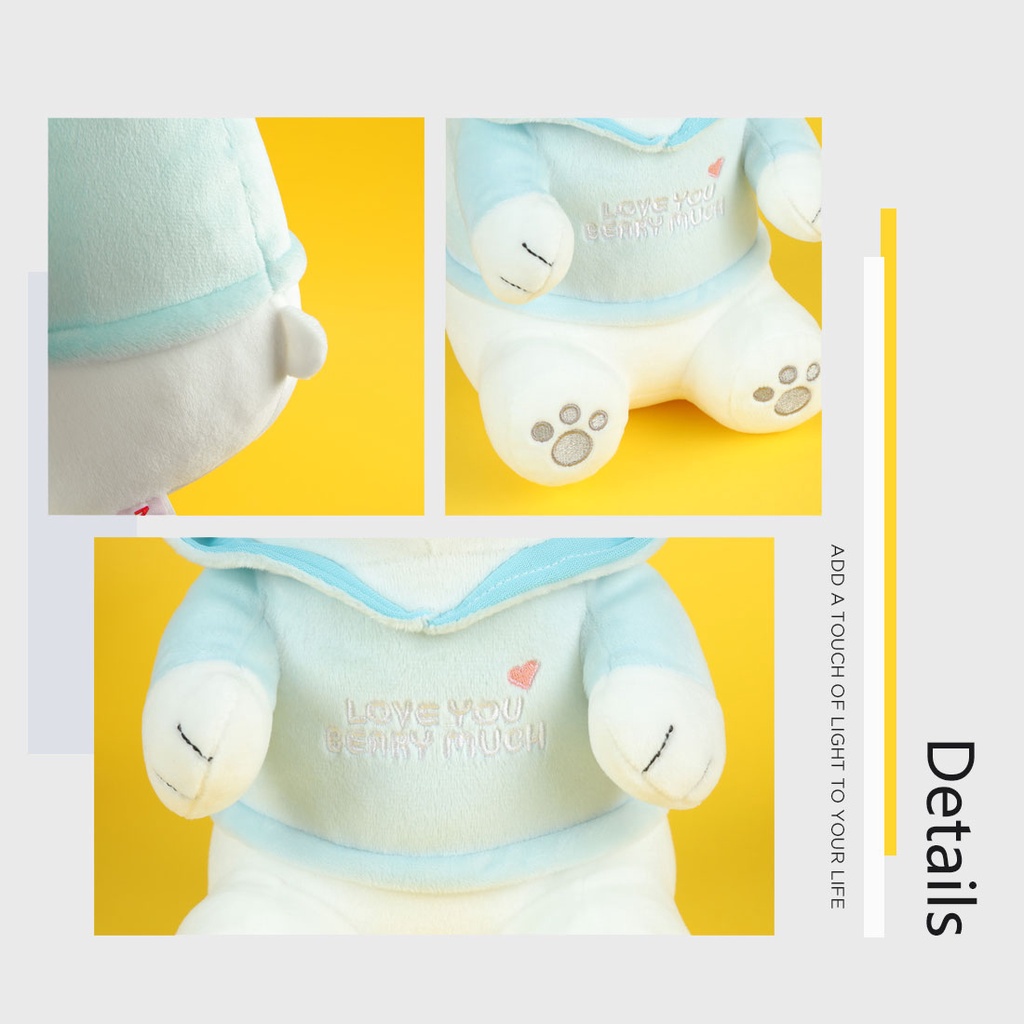 Gấu bông We Bare Bears Miniso mặc áo hoodie nhiều màu nhỏ gọn dễ thương