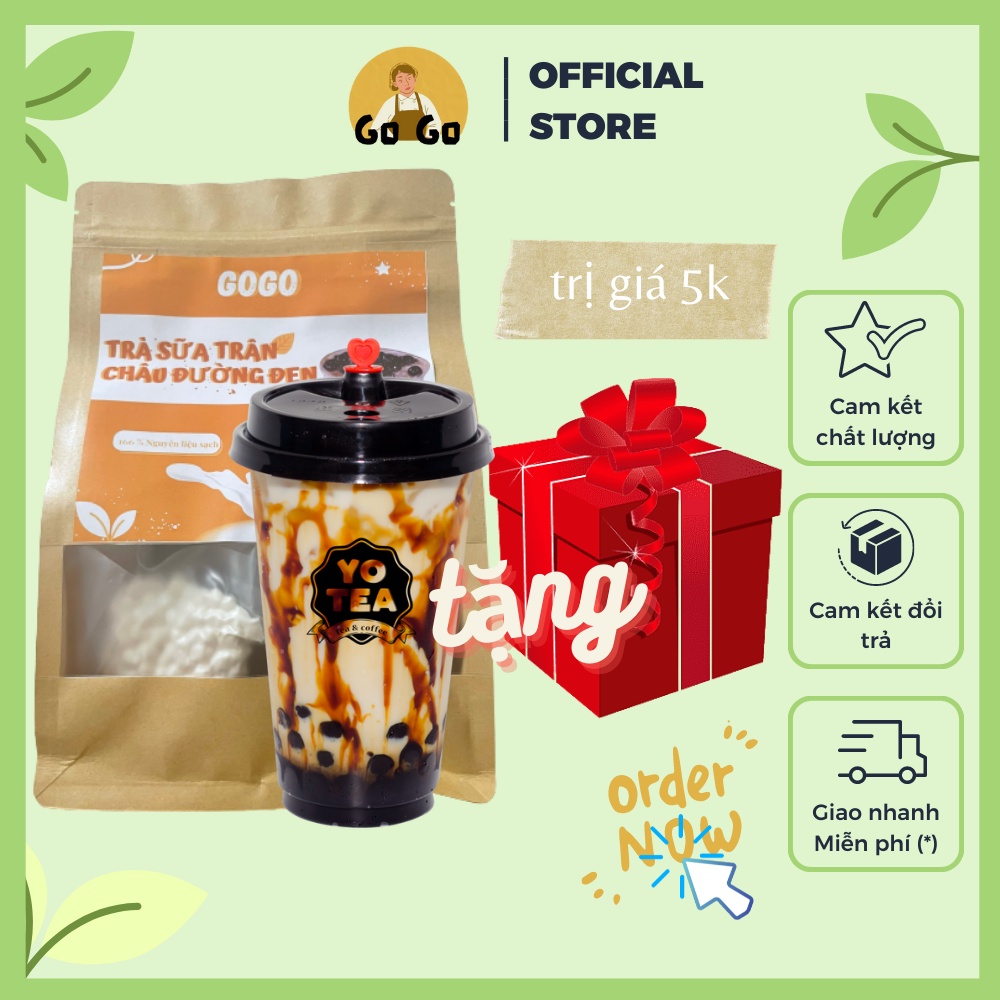 Set làm trà sữa trân châu đường đen Bếp Việt Gogo set trà sữa tự nấu được 20 25 ly không chất bảo quản