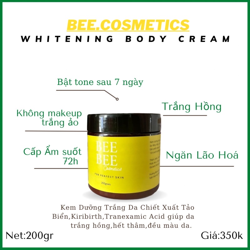 Kem Dưỡng Trắng Da Chiết Xuất Tảo Biển,Kiribirth,Tranexamic Acid giúp da trắng hồng,hết thâm,đều màu da.