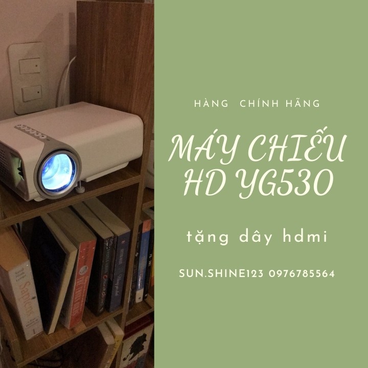 Máy chiếu phim mini HD YG530 Kết nối không dây với điện thoại Tặng dây HDMI Bảo Hành 12 Tháng