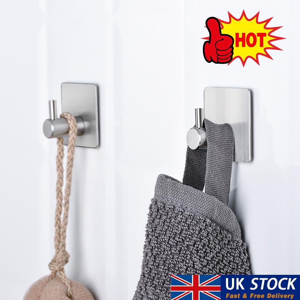 Móc treo đồ dán tường bằng inox 304 độ bám dính mạnh tiện lợi cho nhà bếp/phòng tắm