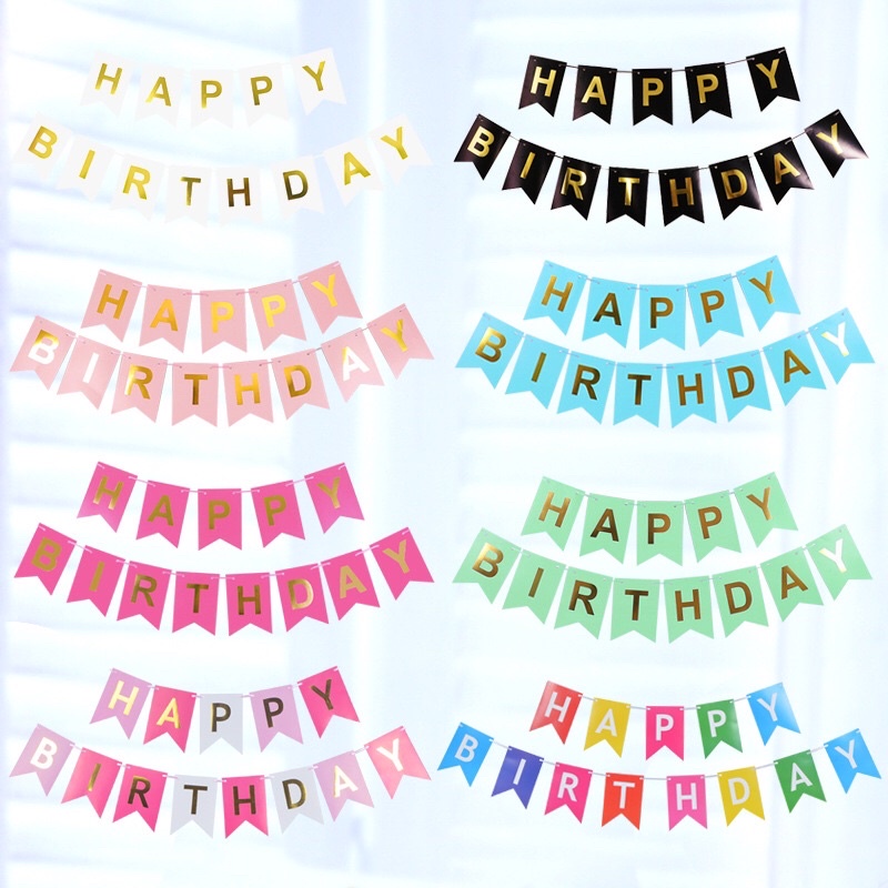 Dây cờ chữ HAPPY BIRTHDAY trang trí sinh nhật sz to nhỏ
