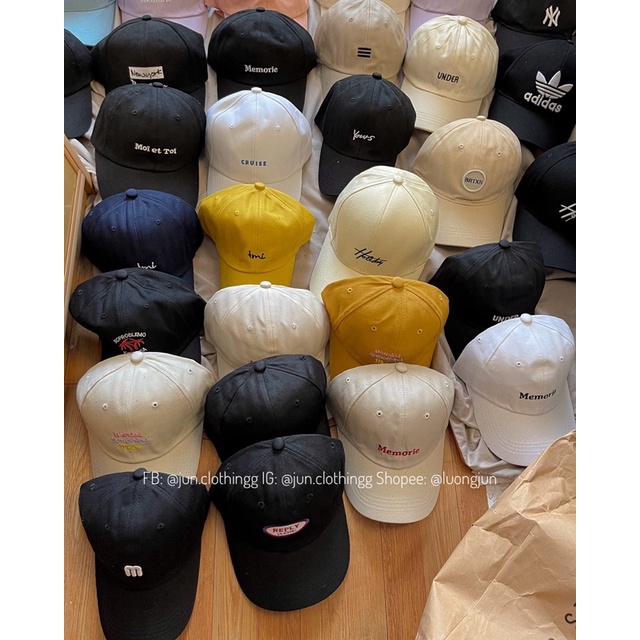 Mũ lưỡi trai thêu chữ phong cách Korea - Ảnh thật Jun clothingg